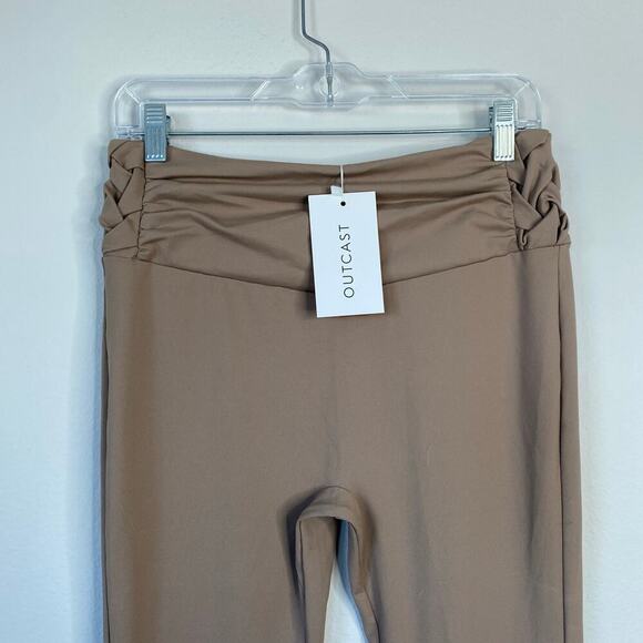 OUTCAST Zazie Pants Mocha Brown Flared Leggings NWT New Clean Girl Trendy - Picture 5 of 10
